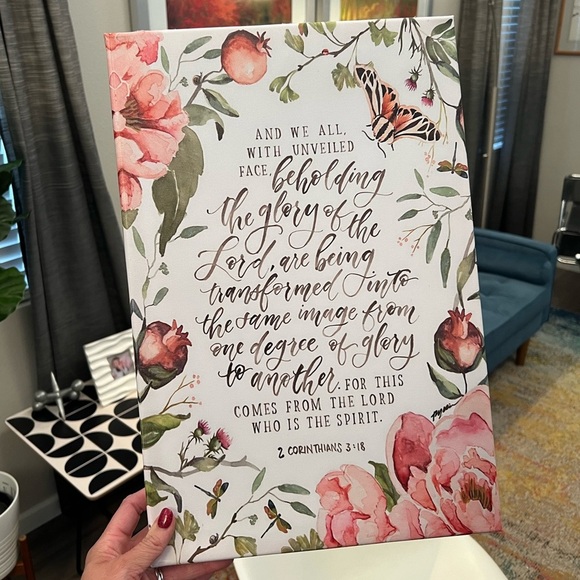 Glory of the Lord Floral Wrapped Canvas Art, 12x18 - Picture 4 of 4